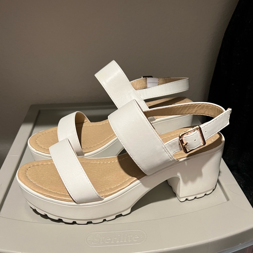 Soda white platform sandals